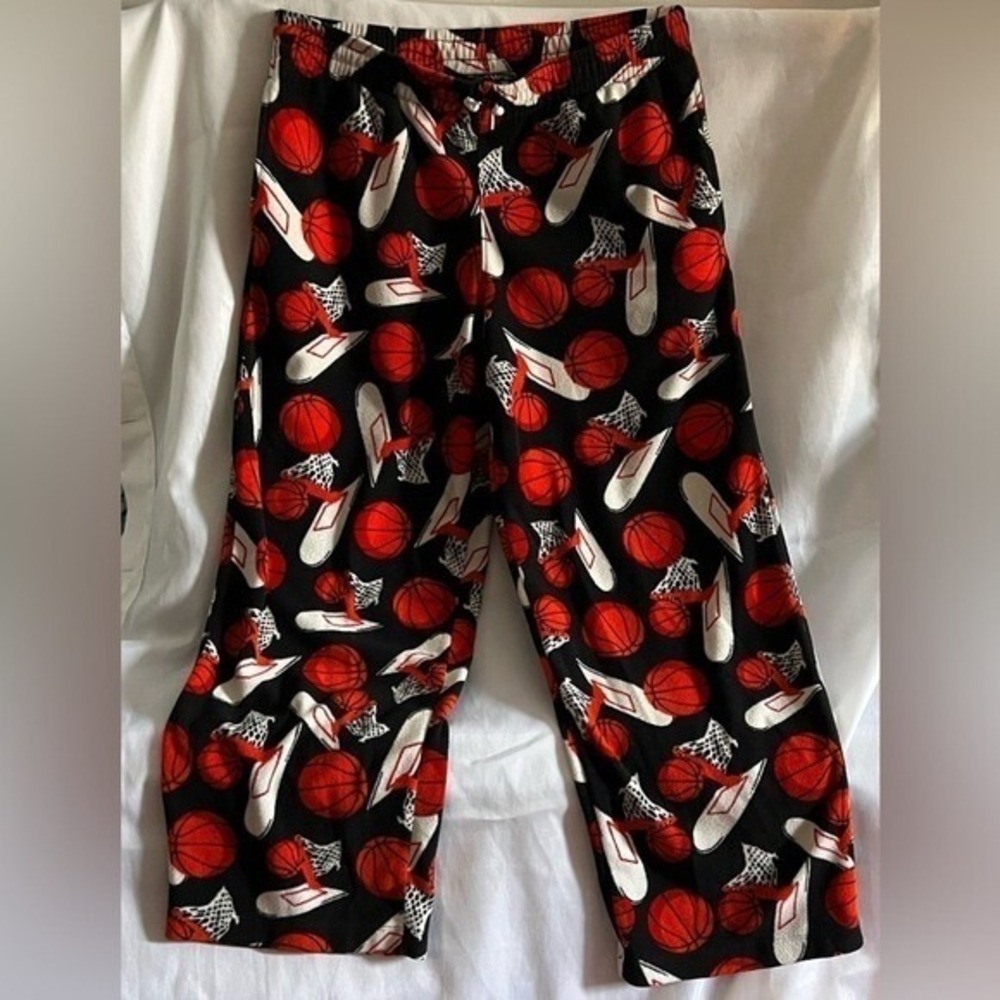 PROSPIRIT Basketball Black Orange White Fleece Bottoms Unisex Size L 12/14 2037!